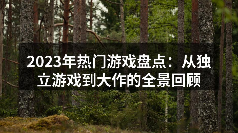 2023年热门游戏盘点：从独立游戏到大作的全景回顾